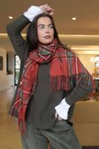 Mackenzie Plaid Blanket Scarf Red /20=